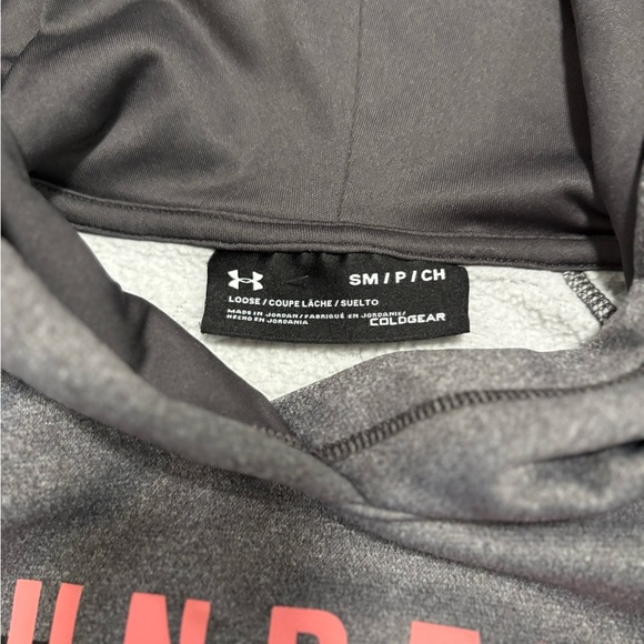 Under Armour Gray and Peach Hoodie size small - Picture 2 of 4